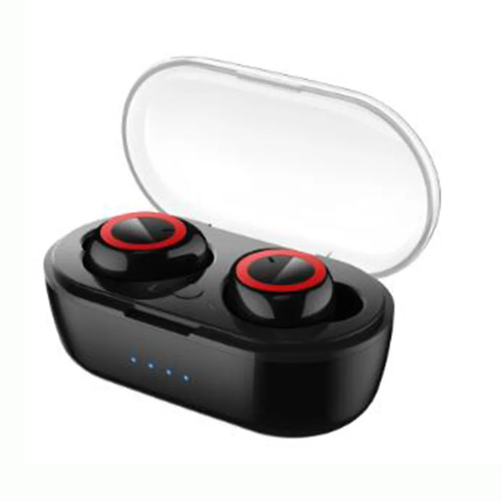 Bluetooth-гарнитура 5.0 Binaural Беспроводная стереогарнитура Bluetooth-гарнитура TWS с поддержкой мобильных устройств - Цвет: Красный