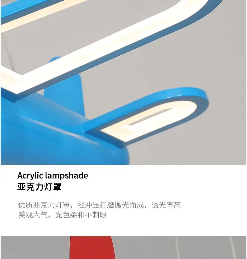 Modern led chandeliers light airplane blue yellow lights for children room kids baby boys lighting home chandelier lamp