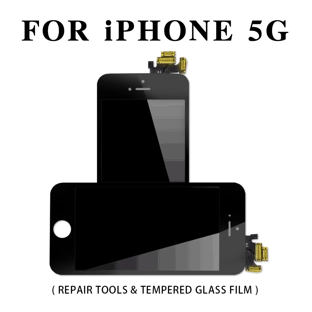 AAA+++ ЖК-дисплей для iPhone 6 6S Plus, сенсорный экран, сменный дигитайзер, сборка для iPhone 5, 5S, без битых пикселей, закаленное стекло