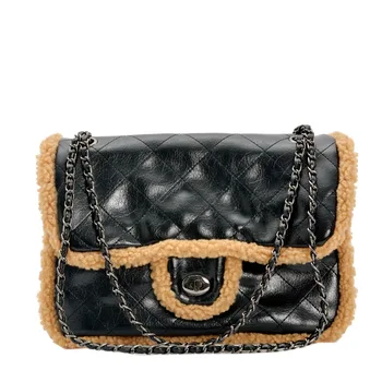 

High Designer Women Fashion Vintage Chic Fleeced Fabric Crossbody Bags High Quality PU Leather Stylish Large Chain Shoulder Bag
