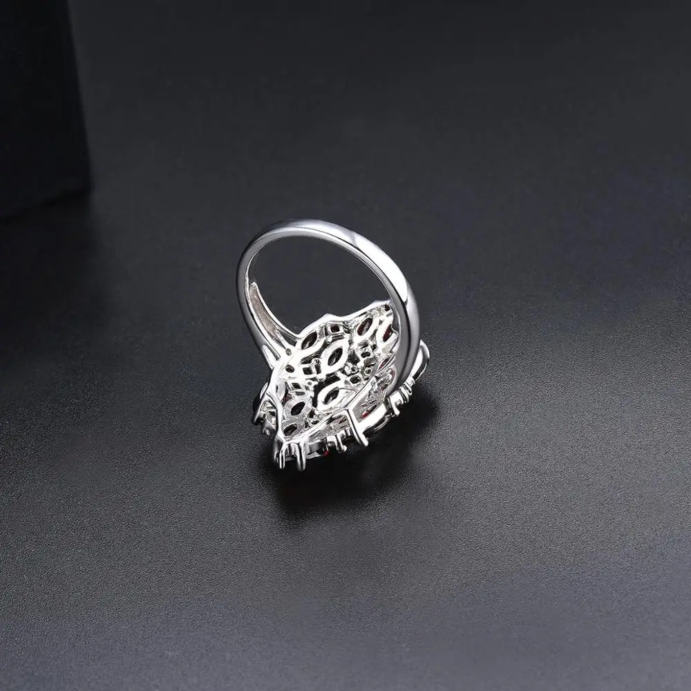 Hutang 5.12ct Гранат 925 Серебряное кольцо для женщин настоящий красный драгоценный камень Стерлинговое Серебро новые Кластерные кольца Изысканные элегантные ювелирные изделия для подарка