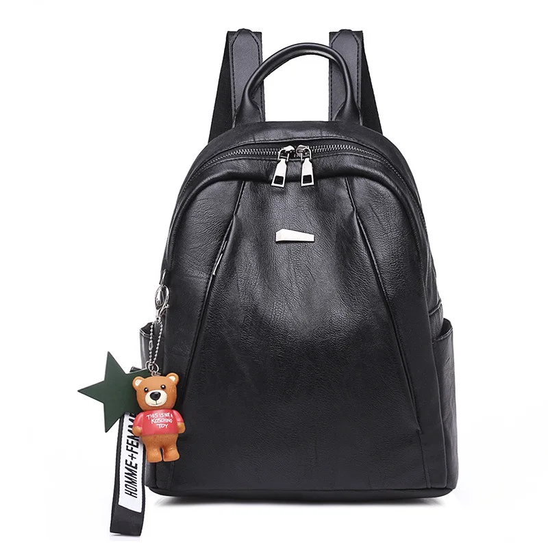 

Simple Adult Backpack Simple Backpack Women's College Student-Style Leather Backpack Medium School Bag Women's Women's Leather