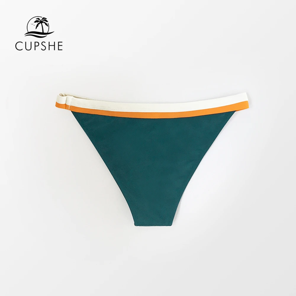 CUPSHE желтая и оранжевая отделка низкая талия бикини Низ женские сексуальные