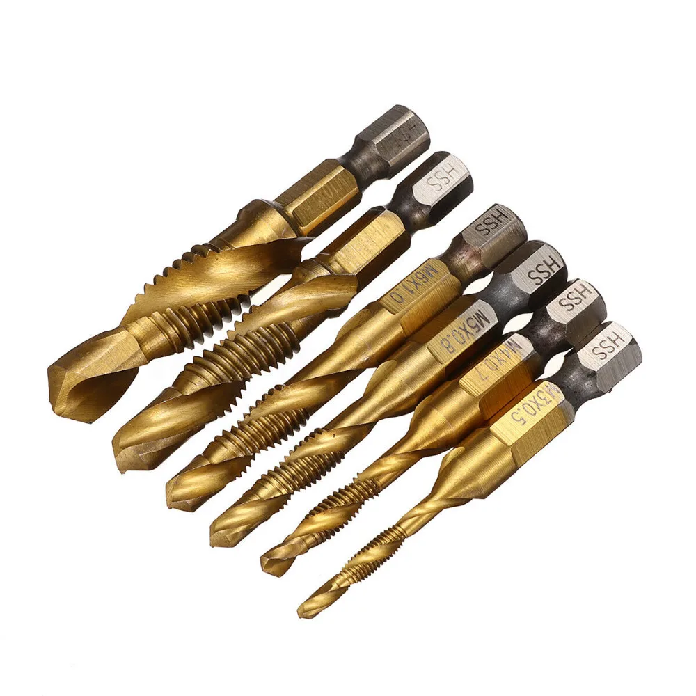 WAERTA WX162 M3-M10 с шестигранным хвостовиком сверла с винтовой резьбой заглушка Dril коронка по дереву фрезерные сверла инструменты