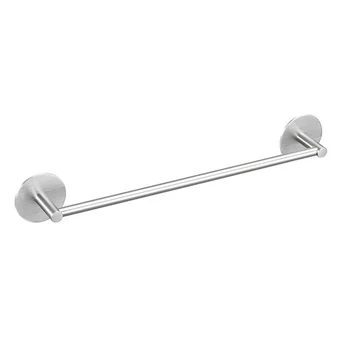 

Single Storage Stainless Steel Rack Shelf Self Adhesive Brushed Finish Rail Holder Towel Bar Hanger Bathroom Round Base Kitchen