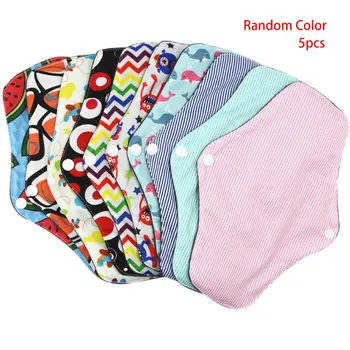 

5Pcs/Set Menstrual Pads Reusable Washable Charcoal Bamboo Layer Sanitay Cloth M89F