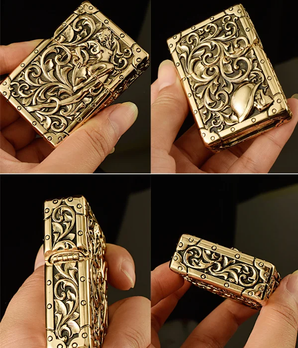 CHIEF flower fairy Sculpture Armor brass kerosene lighter，Men cigarette gasoline lighter Gift