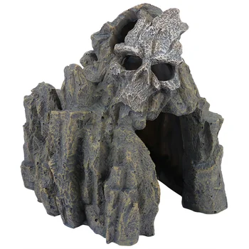 

1pc Skeleton Creative Ornament Lanscape Shrimp Shelter Aquarium Mountain View Hiding Cave for Aquarium Home Fish Tank