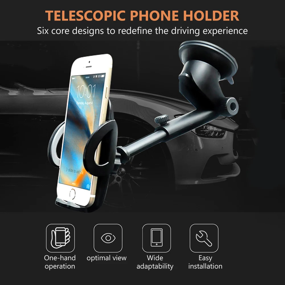  Teleskop Durable Auto Zelle Handy Halter Windschutzscheibe Halterung Stehen Unterstützung Für Samsu