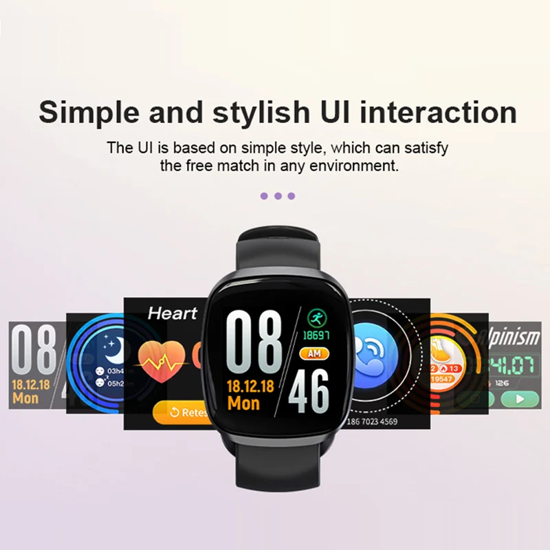 Lerbyee GT103 Smart Watch men waterproof Multi-sports modes 1.3" full screen touch blood pressure monitor Fitness tracker
