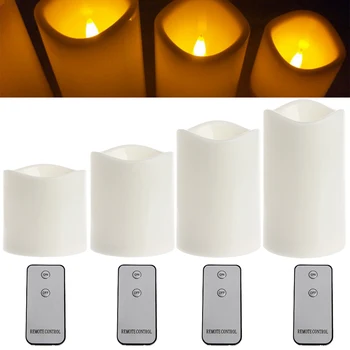 

Romantic Flameless LED Candles Light Wedding Scented Wax With Remote Control