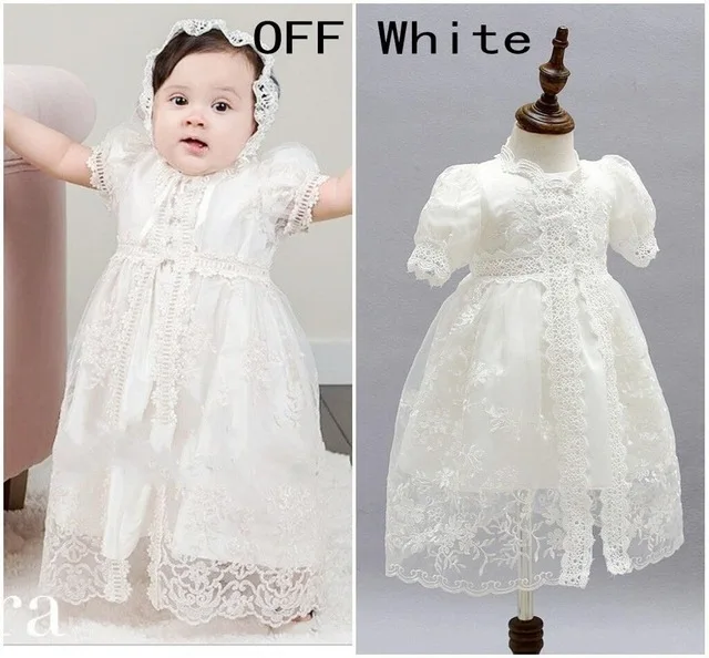 Винтажное платье для маленьких девочек; платья для крещения для девочек; одежда для первого дня рождения, свадьбы, крестин; Одежда для младенцев; bebes - Цвет: 1785 off white