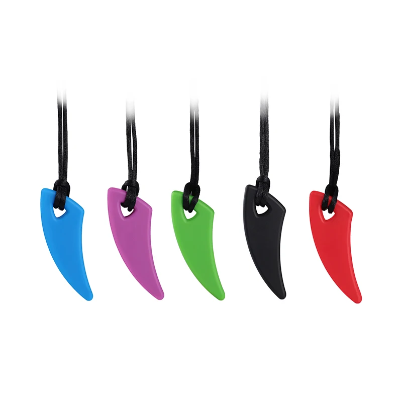 

Saber Tooth Chew Necklace Silicone Baby Teether Autism Sensory Chew Toy Kids Therapy Tool for Special Needs ADHD