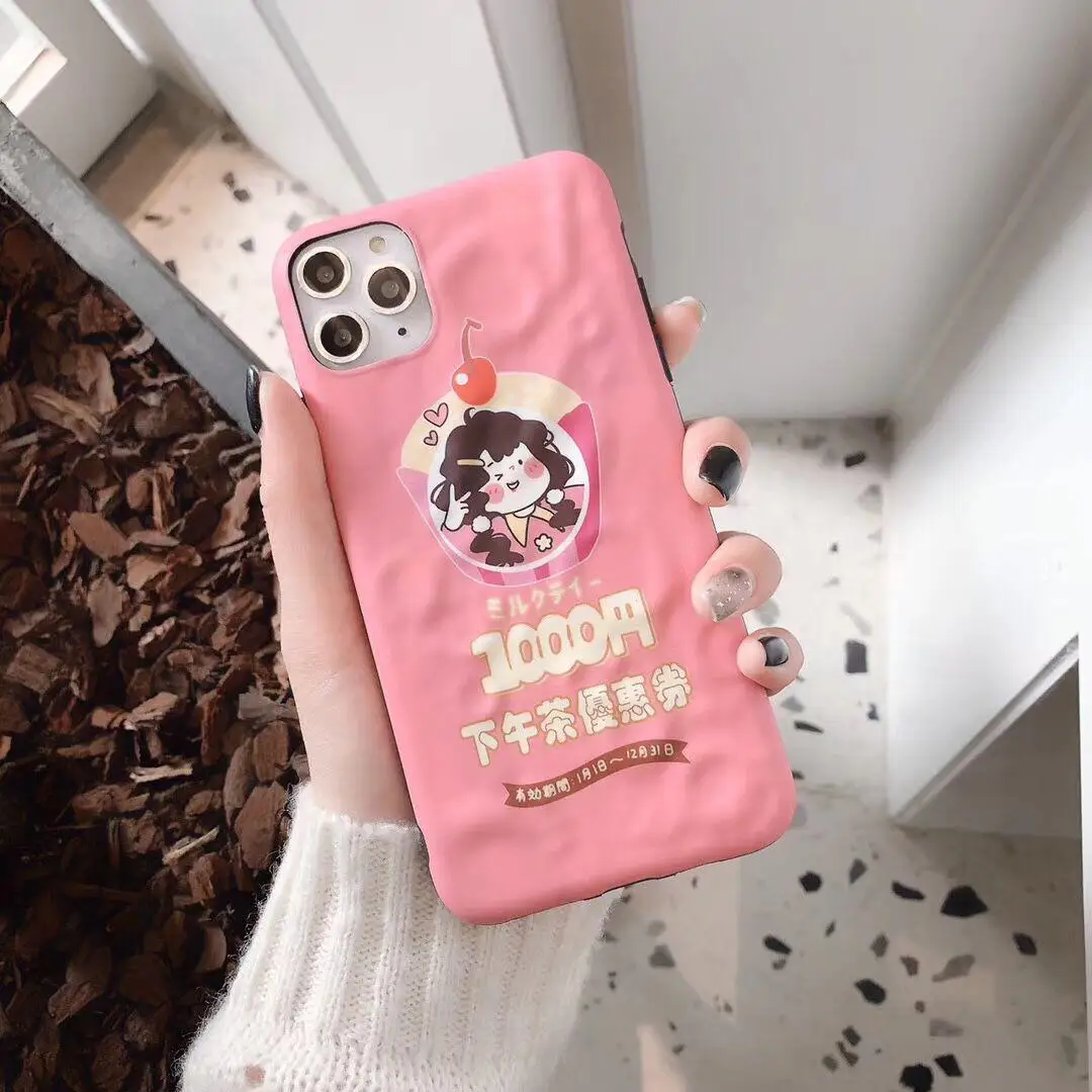 Луна текстура иллюстрация женский мобильный корпус подходит для iphone/6/7/8/s/xr/xs/11 promax/милый рисунок - Цвет: Прозрачный