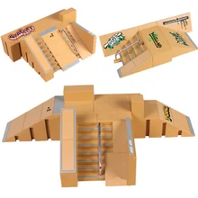 Finger Skates et rampes pour enfants, mini jouets éducatif, reproduction de planche à roulette et de piste de pratique, pour garçon, parfait cadeau d'anniversaire