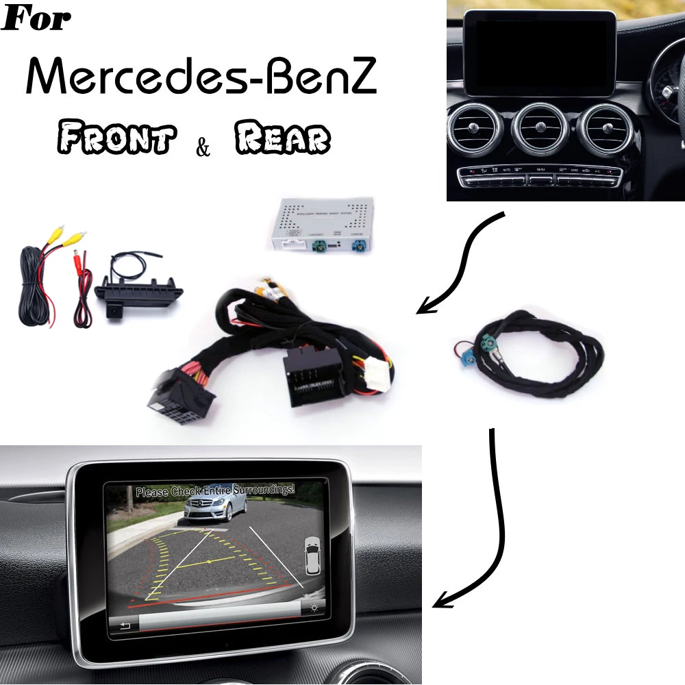 Для Mercedes Benz декодер парковки заднего вида фронтальная Bakcup камера дисплей