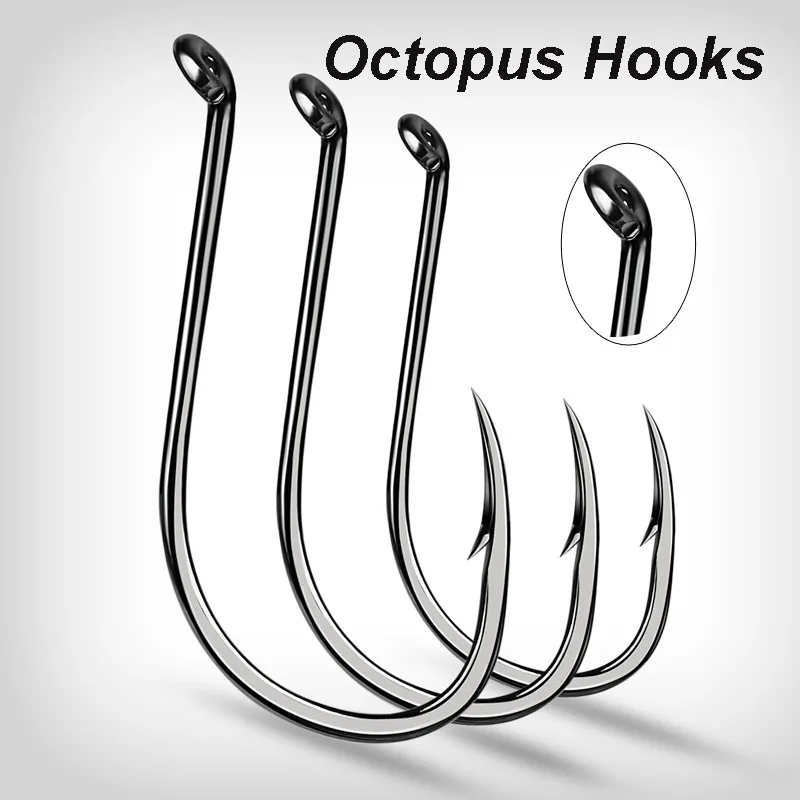 WESTBASS 50PCS Barbed Octopus Hooks 1/0-8/0# High Carbon Steel Single Hook  Anzol Ring Eye Fishing Hooks Offset Fishhooks Pesca - AliExpress