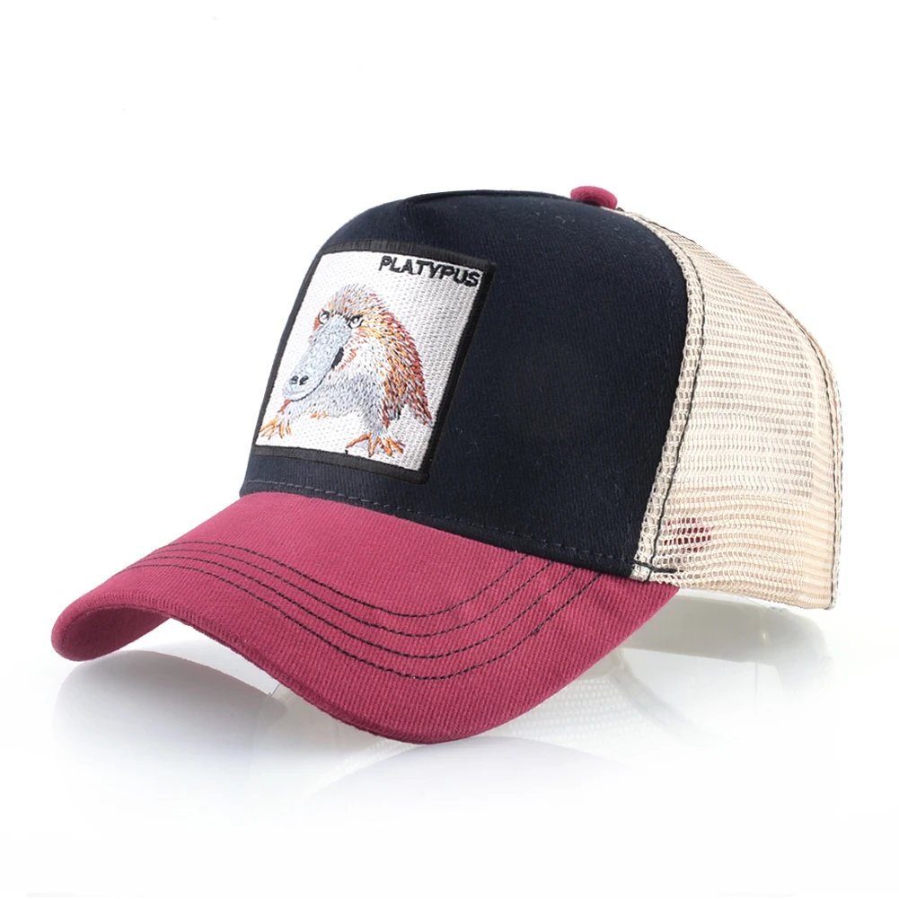 Snapback Baseball Cap Mit Schnabeltier Stickerei Patch Atmungsaktive Mesh Trucker Caps Männer Frauen Outdoor Casual Visier Hut Einstellbar – Detail 22