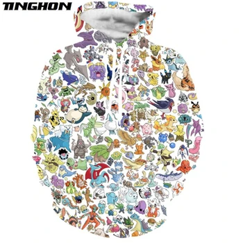 

XS-7XL Funny Cartoon Pokemon Hoodies Men Women Hipster 3D Sweatshirt Cute Pikachu Hooded Sweatshirts Fashion Outerwear 2