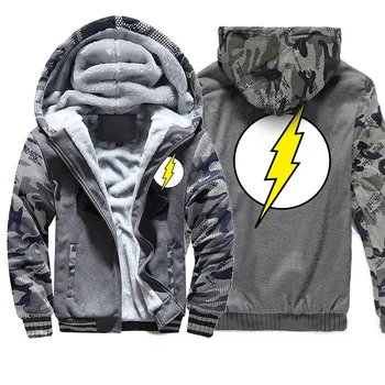 

The Big Bang Theory Camo Hoodies The Flash Fashion Men Fleece Sportswear Casual Spring Autumn Streetwear Mens Hip Hop Outwear