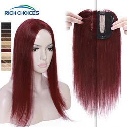 Rich Choices Women Toppers 10×12cm Silk Base With 4 Hair Clips In For Hair Extensions 100% Natural Female Hairpiece Women Wigs