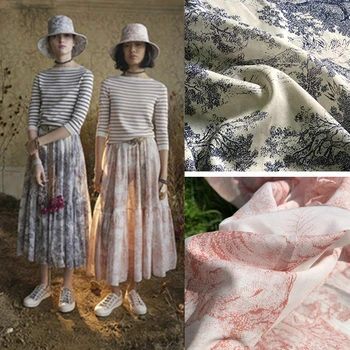 

Tulle printed natural 100% cotton fabric tiger print half skirt fashion garment fabric cloth for dress material