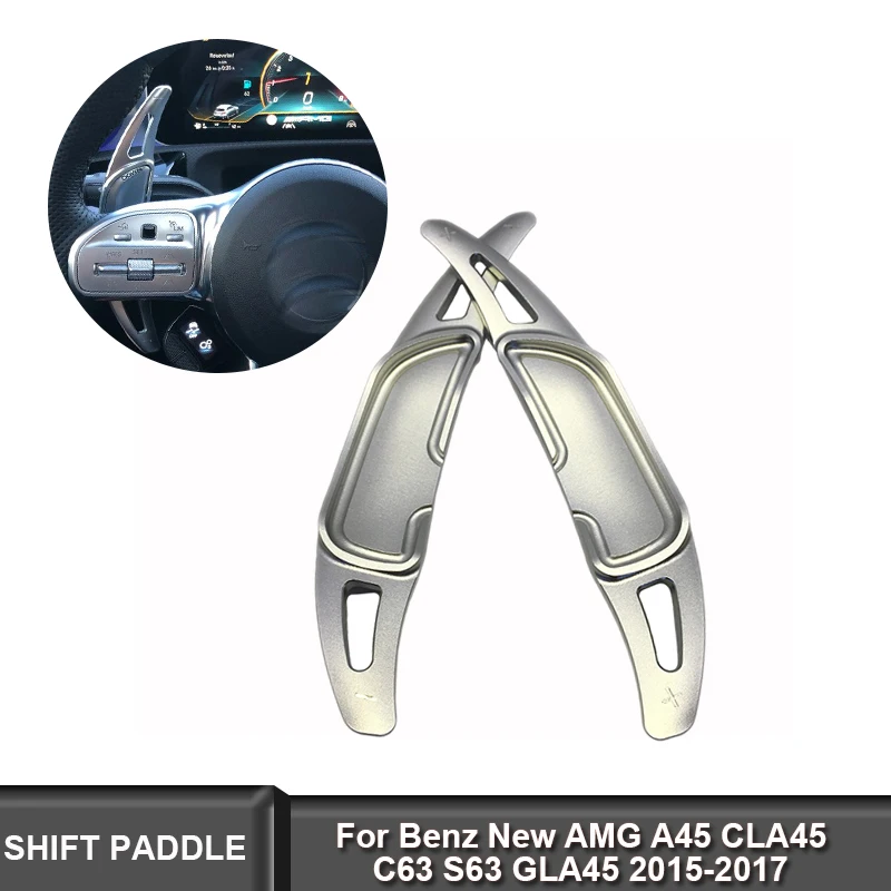 Наклейка алюминиевая Автомобильная рулевое колесо сдвиг Paddle Shifter расширение подходит для Benz New AMG A45 CLA45 C63 S63 GLA45