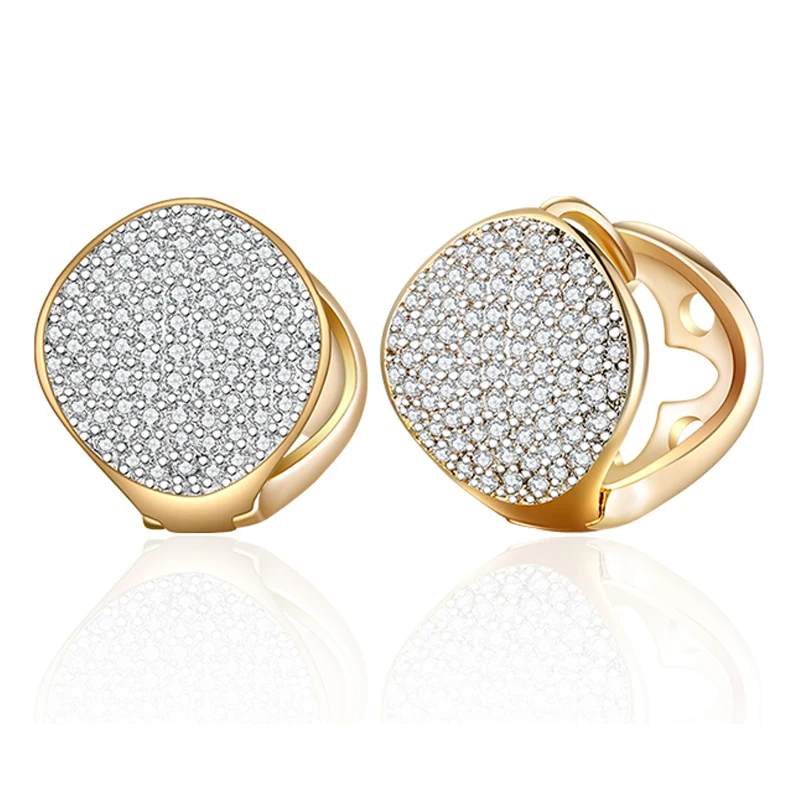 

Luxury AAA Cubic Zirconia Stud Earrings for Women Hollow Back Star Gold Silver Color CZ Flower Earrings Party Jewelry Girls Gift