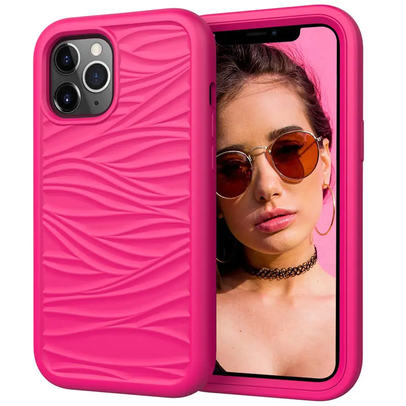 Shockproof Wave Texture Phone Case For iPhone 12 Pro 11 Pro Max XR XS Max X 7 8 Mini Plus Armor Bumper 360 Full Protection Cover best iphone 13 mini case