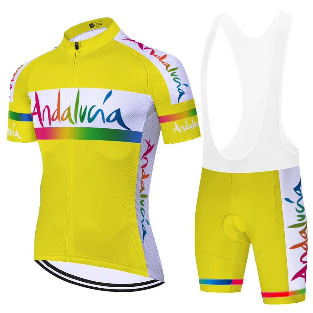 team ANDALUCIA cycling jersey men spain cycling clothing ​​20D gel summer quick dry short sleeve Bicycle clothes