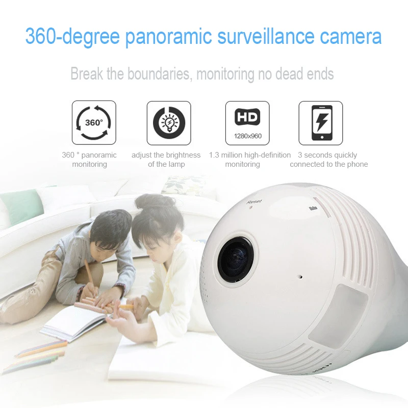 960P Беспроводной IP Камера, видеокамера с Wi-Fi 360 градусов Широкий формат панорамный домашнего наблюдения купол камеры cctv Камера с Nig