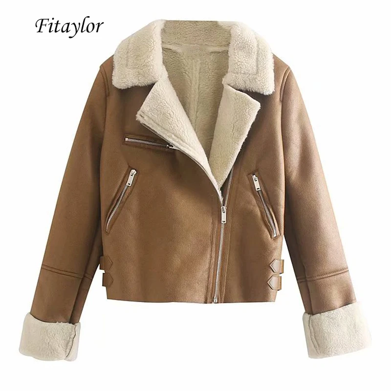 Fitaylor/зимние женские Куртки из искусственной кожи Байкерские пу пальто