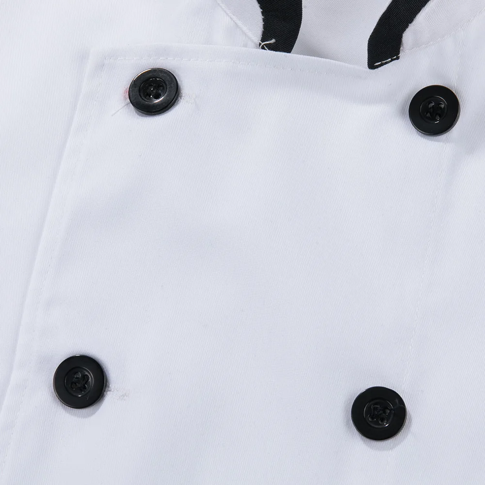 Chef Men and Women Stand Collar double Breasted Summer breathable Short Sleeve Casual Restaurant Cook Wear Catering Uniforms