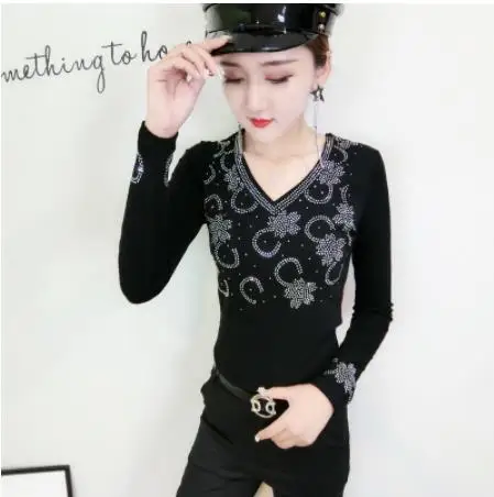 Алмазный Camisetas Mujer футболка Для женщин Стразы леди футболка Для женщин s футболки женские топ Vetement Femme в стиле «панк-рок»; одежда для детей;