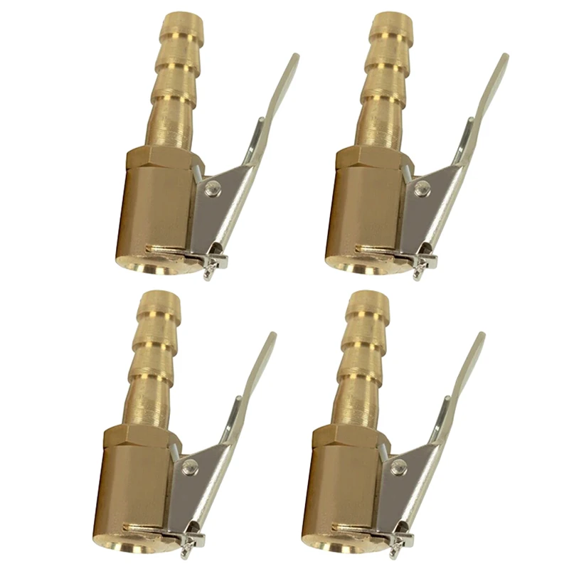 Beauneo 4Pc 6Mm Auto Air Pump Chuck Clip Car Truck Tyre Tire Inflator Valve Car Open Brass Stem Tire