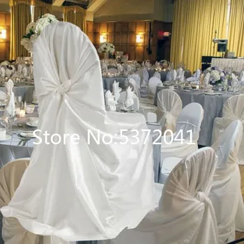 

50PCS White Satin Chair Cover For Wedding Restaurant Banquet Home Party Dinner Chair Decoration