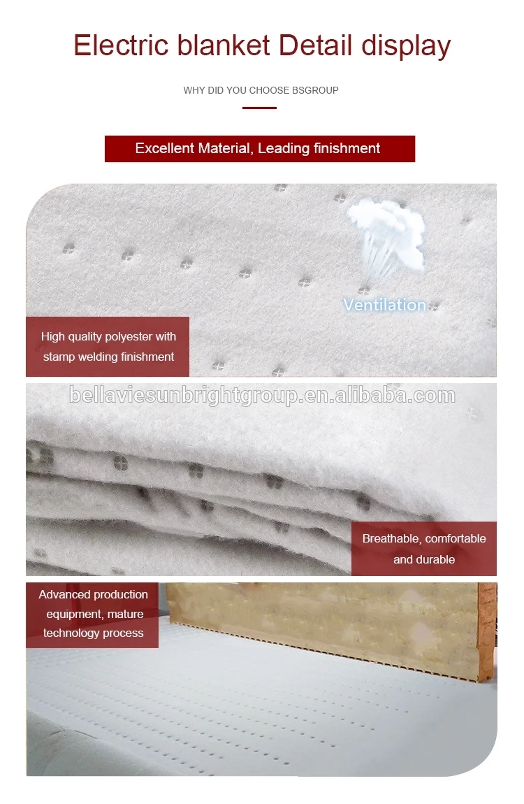 220V240V 150*80cm Single Size Nonwoven Fabric Electric Heated Thermal