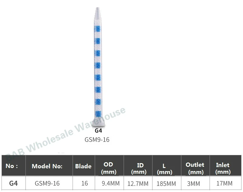 10 шт./лот GSM9-16 эпоксидной смолы смесительная трубка для автоматический диспенсер для клея, паяльной пасты машина для наполнения AB Клей статический смешивая пробирочный смеситель