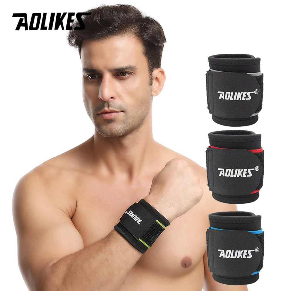 Aolikes 1pcs Adjustable Sport Wristband Wrist Brace Wrap Bandage Support Band Gym Strap Safety