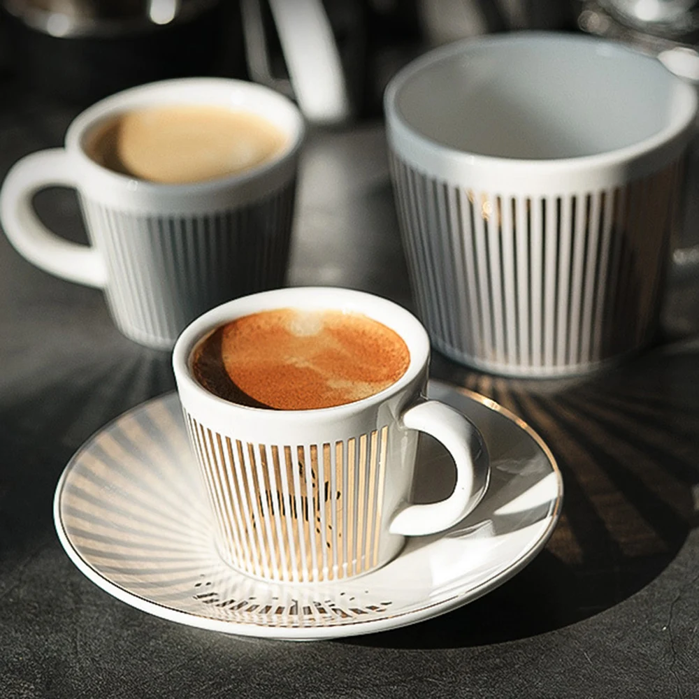 Creative Leopard Anamorphic Cup Mirror Dynamic Reflection Zebra Ceramic Mug Luycho Coffee Tea Set With Coaster 90ml/225ml | Дом и сад