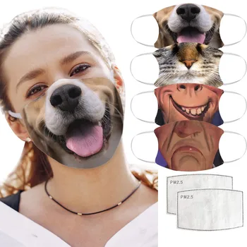 

Adult Funny Print Windproof Washable Breathe Freely Anti-spitting Protective Mask Mascarilla Reutilizable Masques Mascherine