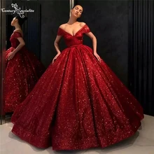 Robe De bal rouge à lacets, 16 pièces, paillettes, épaules dénudées, adorable 