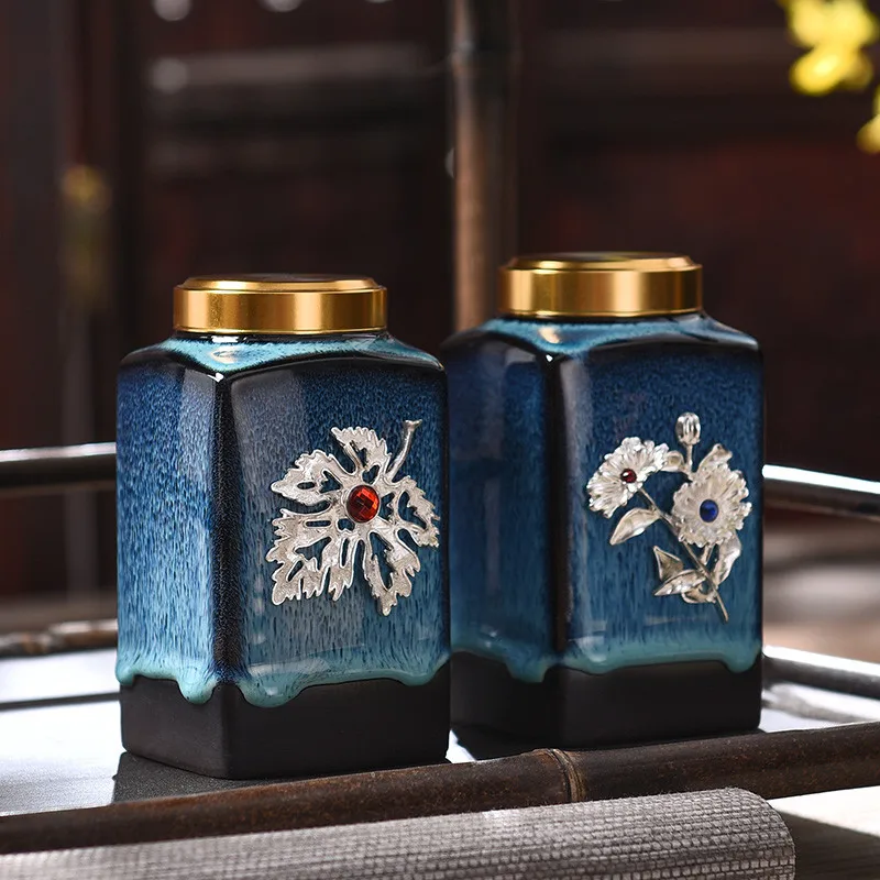 Blue Kylin Express Mini Portable Alloy Tea Containers Box Tea Storage Container Seal Pot 