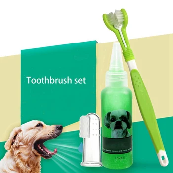 

Pet Toothpaste Set Super Soft Pet Finger Toothbrush Teddy Dog Brush Addition Bad Breath Tartar Teeth Care Pet Product