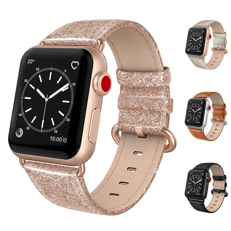 

Genuine leather loop strap for apple watch band 44mm 40mm 42mm 38mm watchband for iwatch 6/5/4/3/2/1 watch bracelet accessories