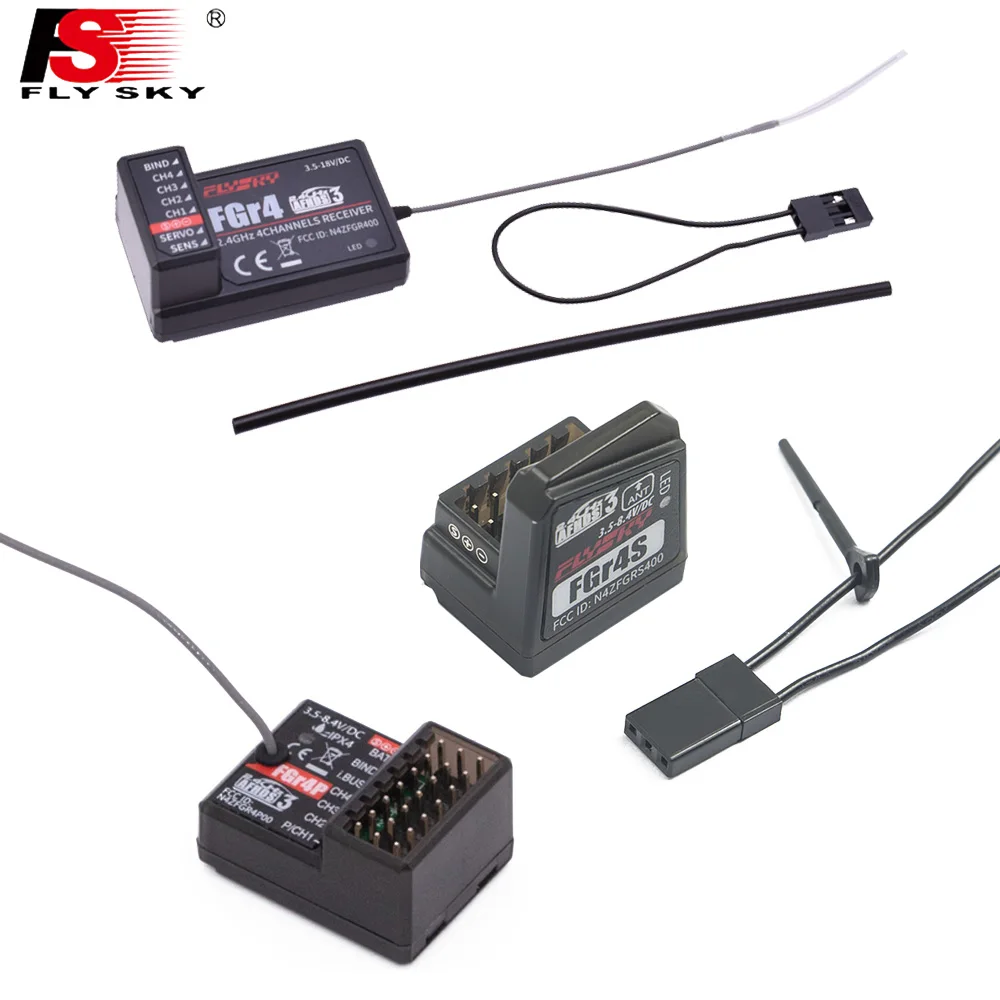 

Flysky FGR4/FGR4S/FGR4P Receiver single antenna bidirectional four-way PPM/IBUS For Flysky FS-NB4 Remote Control