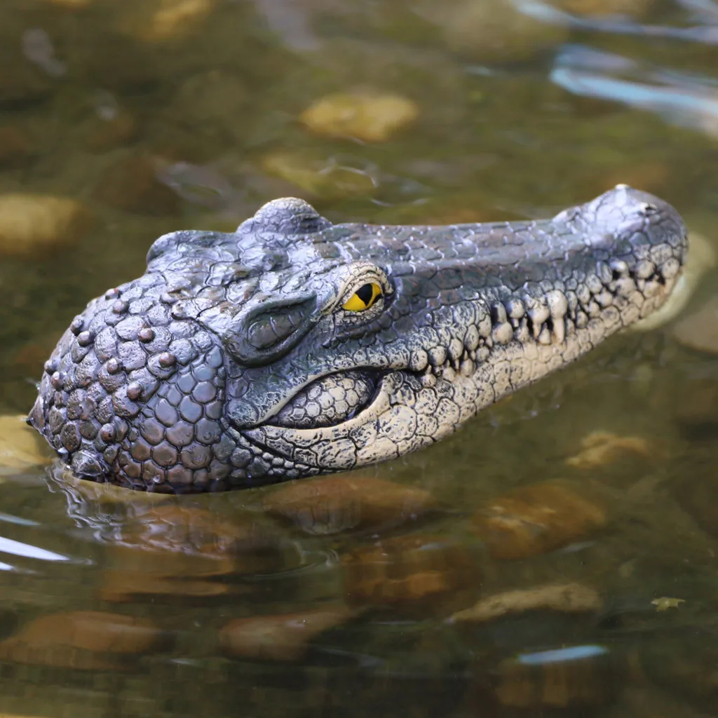 Плавающая голова крокодила водная приманка Садовый пруд художественный декор для гусиного управления