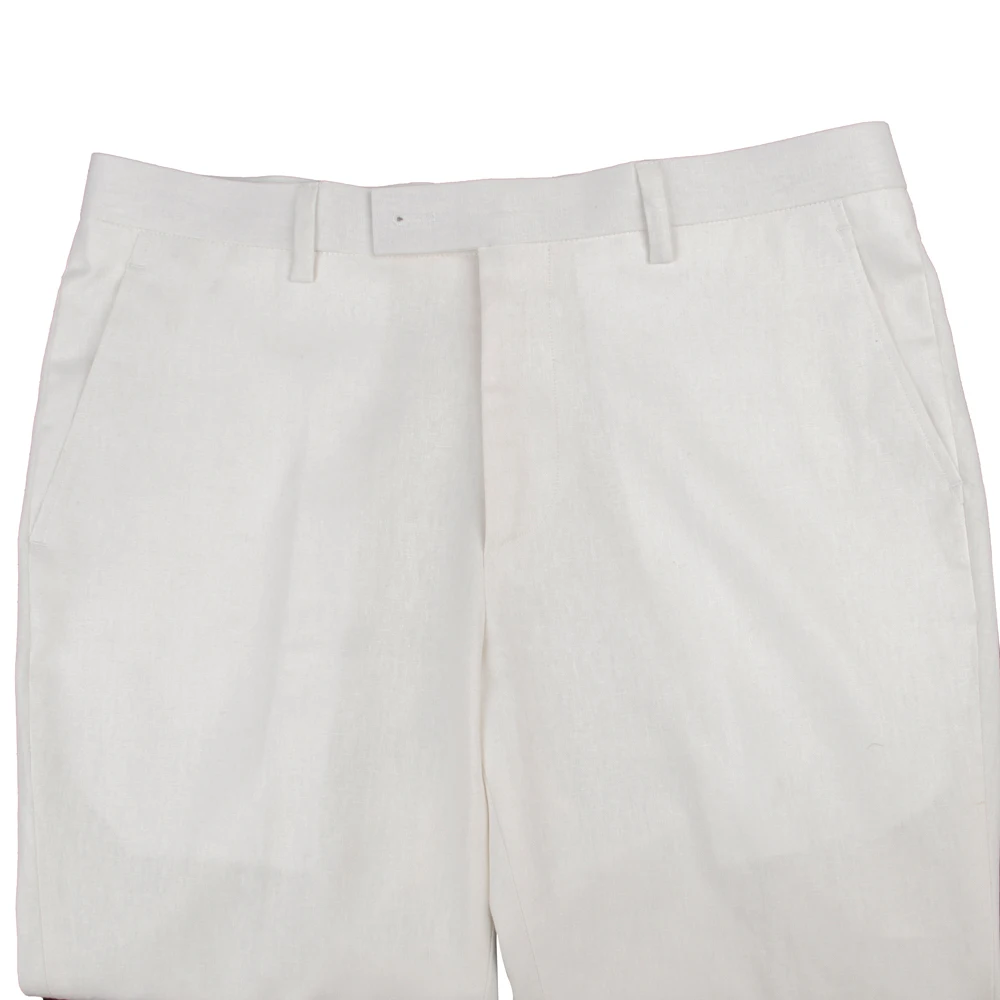 Breathable Ivory Linen Cotton Dress Pants Custom Made Trousers Highly Comfortable Fabric Tailor Made Pants For Summer Cool