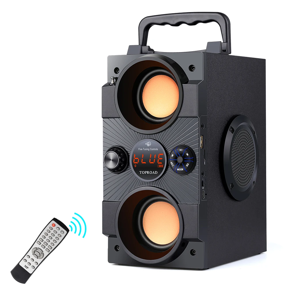 TOPROAD Portable Bluetooth Speaker 30W Big Power Heavy Bass Wireless Speakers Subwoofer Support Remote Control FM MIC TF AUX USB|Outdoor Speakers| - AliExpress