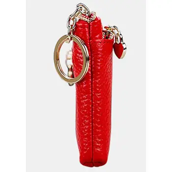 

1Pc Women Ladies Small Zip Leather Wallet Card Holder Key Chain Coin Purse Bag New
